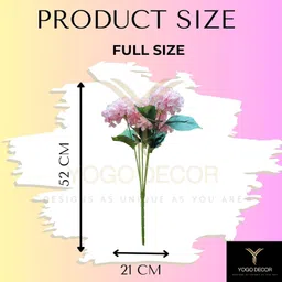 YOGO DECOR Pink Hydrangea Macrophylla Artificial Flowers, 5 Bunches (2 Sticks) Elegant Home and Office Decor, Durable for Hotels, Restaurants, and Floral Arrangements image 3