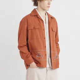 RARE RABBIT Men Comfort Cuban Collar Floral Printed Cotton Relaxed Fit Casual Shirt image 1