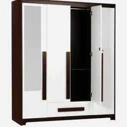 trevi furniture Regal Grand 4 Door Wardrobe in Walnut & White Finish with Mirror image 5