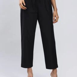 Label Ritu Kumar Black Straight Fit Mid Rise Pants-picture-24