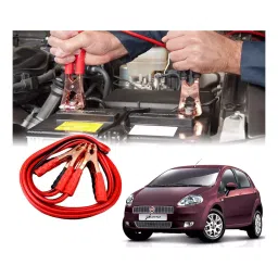 Auto Pearl 1.83 m (6 Ft) 500 A Heavy Duty Anti Tangle Battery Jumper Booster Cables for Fiat Punto (Pack of 2)-picture-31