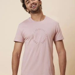 Globus Pink Regular Fit Cotton Crew T-Shirt-picture-4