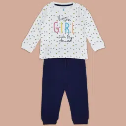 Pantaloons Baby White & Blue Cotton Printed Full Sleeves T-Shirt Set-picture-23