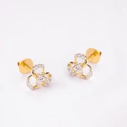P.N.Gadgil Jewellers 14k Gold Garden Grace Stud Diamond Earrings For Women-picture-31