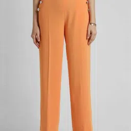 Allen Solly Orange Mid Rise Formal Trousers-image-38