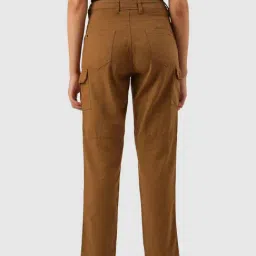 IVOC Brown Cotton Regular Fit Mid Rise Trousers image 2