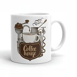 Mr UVD White & Brown Abstract Printed Ceramic Glossy Mug - 350 ml-picture-26