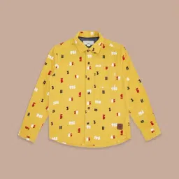 Pantaloons Junior Yellow Printed Full Sleeves Shirt-image-79