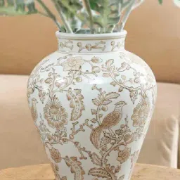 Home4U White Porcelain Bloom Vase-image-5