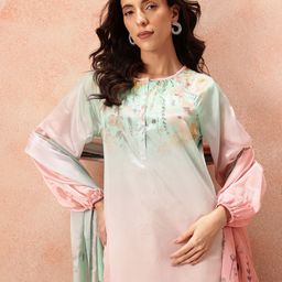 all about you Ombre Dyed Straight Kurta with Trousers & With Dupatta-picture-38