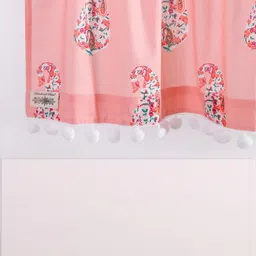 HANDICRAFT PALACE Pink & White Paisley Printed Cotton Window Curtain image 3