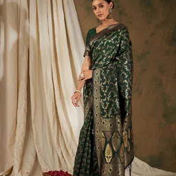 Suha Woven Design Zari Art Silk Banarasi Saree image 4