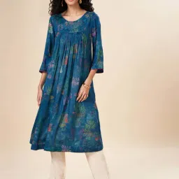 Marigold Lane Blue Printed A Line Kurta-picture-20