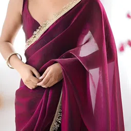 PAYAL CREATION Satin Saree image 4