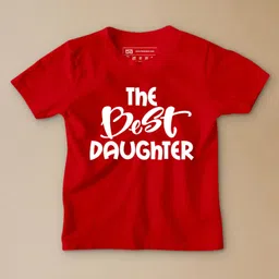 Be Awara Half Sleeves The Best Daughter Printed Tee - Red-image-97