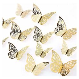 Bubble Trouble Decorate your home with 3D Golden Butterflies for Magical Elegance Gold Pack of 12-picture-21