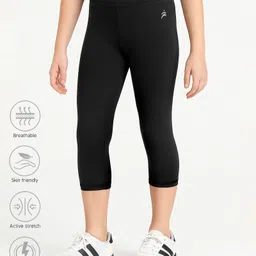 Pine Active Premium Knit Ultra Comfort Super Stretch Aero Soft Capri Leggings - Black-picture-18