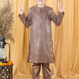 PICCOLO Boys Sequinned Straight Kurta with Pyjamas image 4