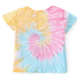 Babyhug Cotton Half Sleeves Tie and Dye T-Shirt With Foil Text Print - Multicolor image 2