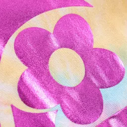 Babyhug Cotton Half Sleeves Tie and Dye T-Shirt With Foil Text Print - Multicolor image 3