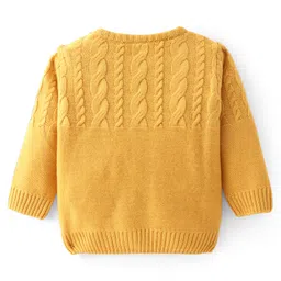 doodle poodle Doddle Poodle Full Sleeves Pullover Sweater Set with Cable Knit Design - Mustard image 3