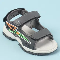 Cute Walk by Babyhug Velcro Closure Sandals with 3D Applique - Grey image 3