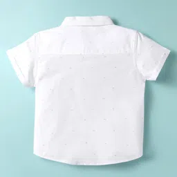 ToffyHouse Poplin Woven Half Sleeves 3 Piece Party Suits with Checks Print - White & Tan image 3