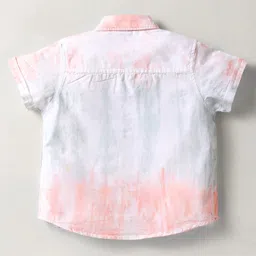 ToffyHouse Poplin Woven Half Sleeves Color Block Shirt & Shorts With Bow & Suspender - Light Pink image 3