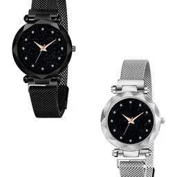 Gopal Shopcart Unisex Pack of 2 Embellished Dial & Stainless Steel Straps Analogue Watch-picture-15