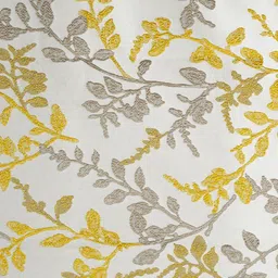 Floating Walls Furnishings White & Grey Floral Window Curtain image 3