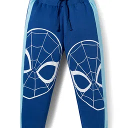 Pine Kids Marvel Single Jersey Knit Full Sleeves T-Shirt & Joggers Set with Spider Man Graphic - Blue image 4