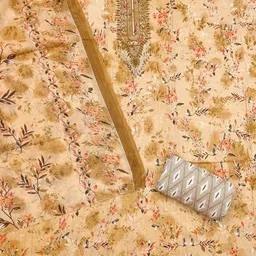 LeeliPeeri Designer Floral Printed Sequinned Unstitched Dress Material image 2