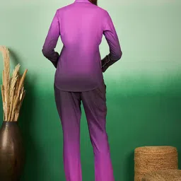 Sangria Ombre Printed Shirt & Trouser Co-Ords image 4