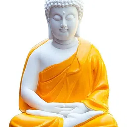 SSS SCULPTURE Orange Sitting Buddha Idol-image-52