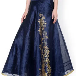 Ira Soleil Blue Printed Maxi Skirts image 4