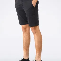 Basics Comfort Fit Dark Grey Garment Dyed Knee Length Shorts image 3