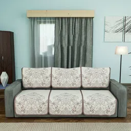 Aura Brown Printed Cotton Sofa Cover-picture-19