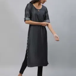 Aurelia Grey Straight Kurta image 5