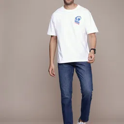 WROGN Graphic Printed Pure Cotton Oversized T-shirt image 4