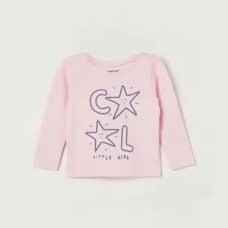 Juniors by Lifestyle Pink Cotton Printed Full Sleeves T-Shirt-picture-35