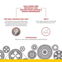 Shell Advance Fuel Save 800 ml Bottle 10W-30 Engine Oil for Motorbike image 4