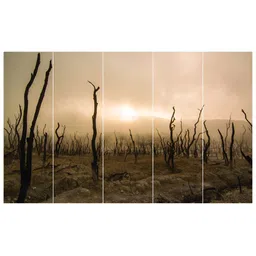 Inephos Brown & Black 5 Pieces Floral and Botanical Printed Vinyl Wall Art-picture-15