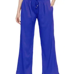 PATRORNA Dark Blue Mid Rise Regular Fit Modern Palazzos-image-13