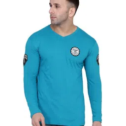 BEYOU FASHION Men V-Neck Slim Fit Cotton T-shirt-image-38