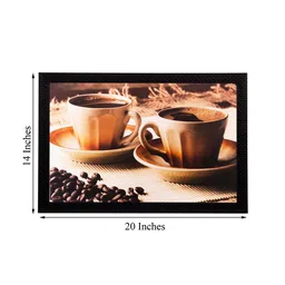 eCraftIndia Multicoloured Spilled Coffee Beans & Cup Wall Art image 2