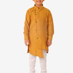 Pro-Ethic Style Developer Kids Light Brown & White Printed Full Sleeves Kurta with Pyjamas-picture-45
