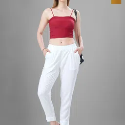 T19 Women Relaxed Straight Fit Trousers-image-87
