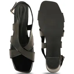 Mozafia Women's Black Back Strap Sandals image 4