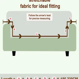 HOUSE OF QUIRK Camel Brown Jacquard Soft Touching 3 Seater Sofa Cover image 3