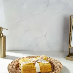 fabindia home Fabindia Amaya Yellow Cotton 550 GSM Hand Towel - Set of 2-picture-36